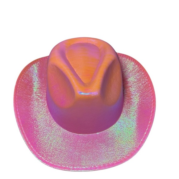 NWT Pink Iridescent Holographic Cowgirl Cowboy Hat - Picture 2 of 8
